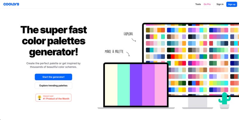 Coolors è uno dei migliori tool per trovare palette di colori