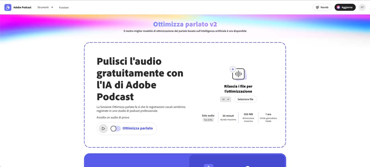Adobe Podcast Enhance, AI gratis per chi fa musica e deve pulire l'audio registrato a casa